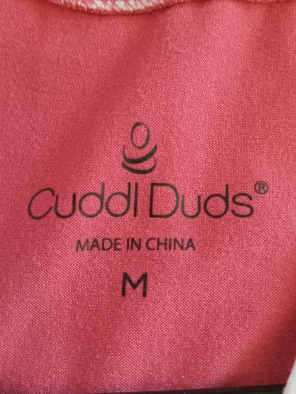 Cuddl Duds Coral & Navy Two-Piece Pajama Set with Striped Trim NWOT - Picture 4 of 8